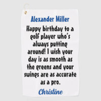 Create Your Own Golfer Birthday Custom Name