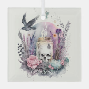 Create Your Own Gothic Autumn Floral Glass Tree Decoration