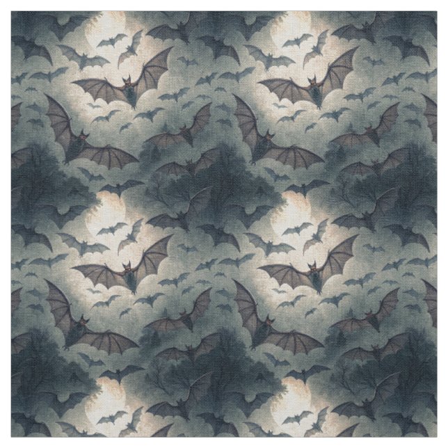Create Your Own Gothic Bats Moonlight Fabric (Swatch)