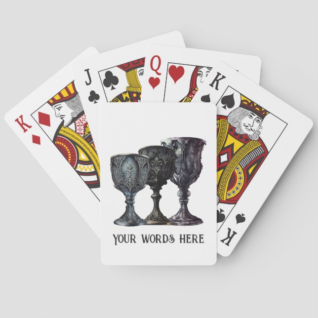 Create Your Own Gothic Black Chalices Playing Cards (Back)