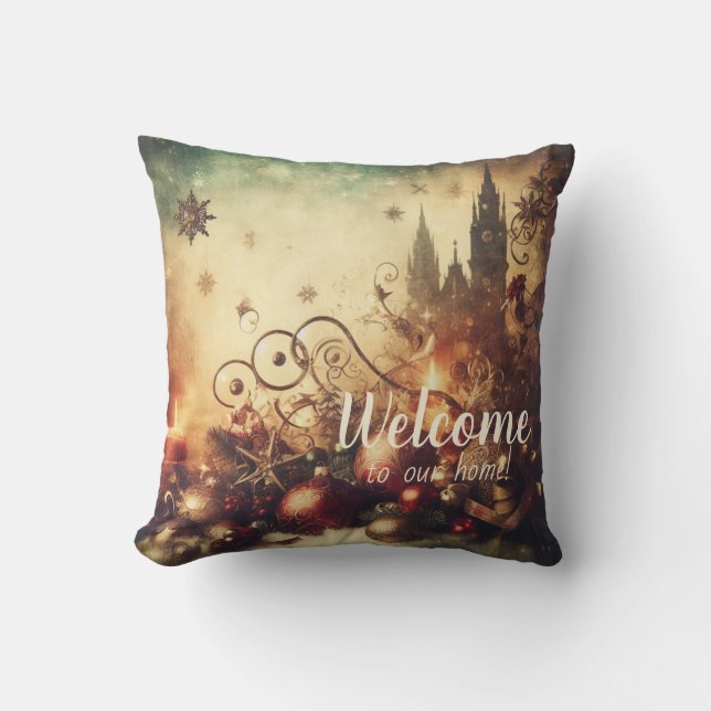 Create Your Own Gothic Christmas Castle Cushion (Front)