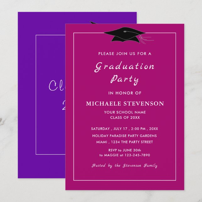 Create Your Own Graduation Invitations Template (Front/Back)