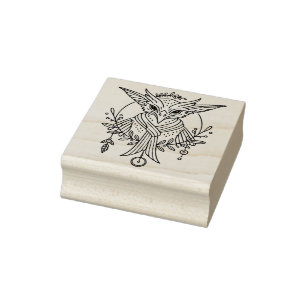 Create Your Own Grandmother Raven Winter Floral Rubber Stamp