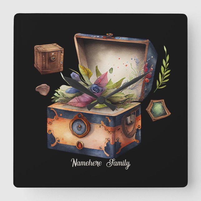 Create Your Own Greatest Treasure Square Wall Clock (Front)