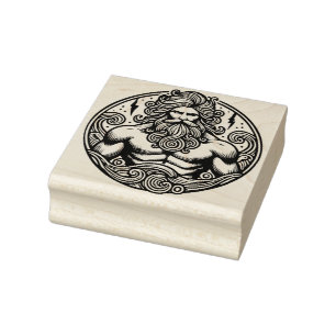 Create Your Own Greek God Zeus Sky Emblem Rubber Stamp