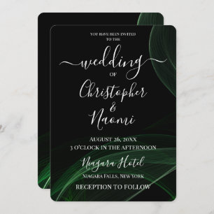 Create Your Own Green Black Light Ribbons Invitation