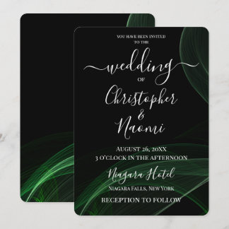 Create Your Own Green Black Light Ribbons Invitation