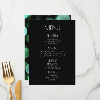 Create Your Own - Green Bokeh Bubbles Menu