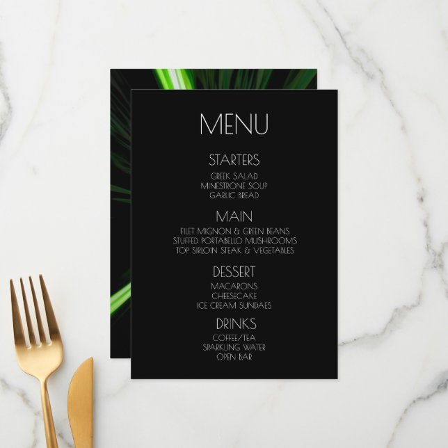 Create Your Own - Green Forest Time Warp Menu (Front/Back In Situ)