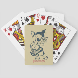 Create Your Own Green & Gold Ganesh Flute Playing Cards