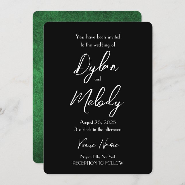 Create Your Own Green Grunge Wedding Invitation (Front/Back)