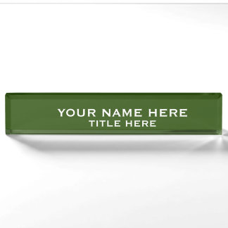 Create Your Own Green Nameplate