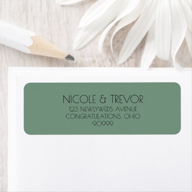 Create Your Own Green Return Address Wedding (Insitu)