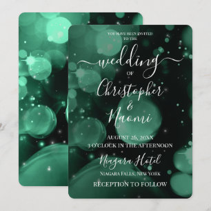 Create Your Own Green XL Bokeh Invitation