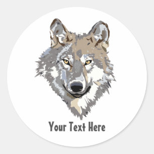Create Your Own Grey Wolf Classic Round Sticker