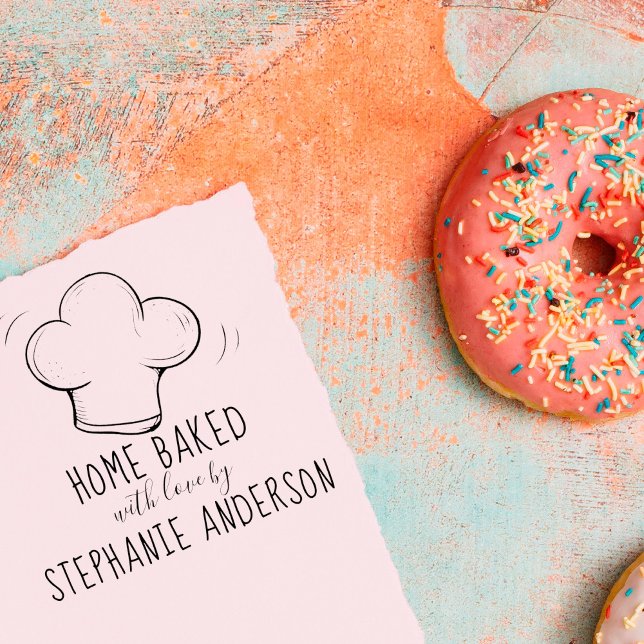 Create Your Own Hand-drawn Chef's Hat Home Baked Rubber Stamp (Creator Uploaded)