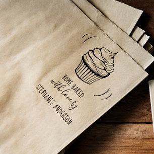 Create Your Own Hand-drawn Cupcake Home Baked Wood Rubber Stamp