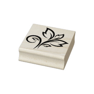 Create Your Own Hand Drawn Leaves Floral Rubber Stamp