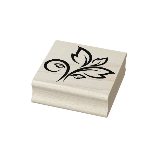 Create Your Own Hand Drawn Leaves Floral Rubber Stamp (Stamp)