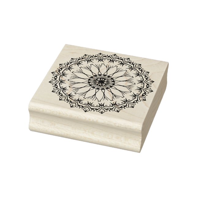 Create Your Own Hand Drawn Zinnia Mandala Rubber Stamp (Stamp)