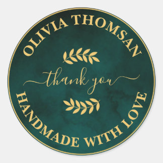 Create Your Own Handmade With Love Thank you Classic Round Sticker