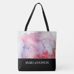 Create your own handpainted watercolor wedding bag<br><div class="desc">Modern handpainted watercolor splatter,  red,  pink,  blue colours. 
Create your own wedding back.
At your own text at the front of the bag like,  Maid of Honour,  Mother of the Bride and you can add the personal name at the back.
.</div>