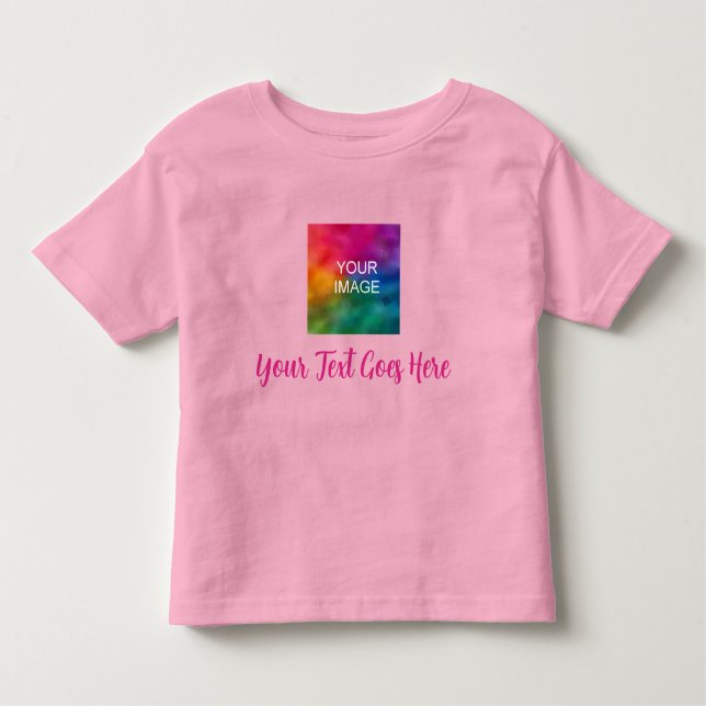Create Your Own Handwritten Script Text Name Pink Toddler T-Shirt (Front)