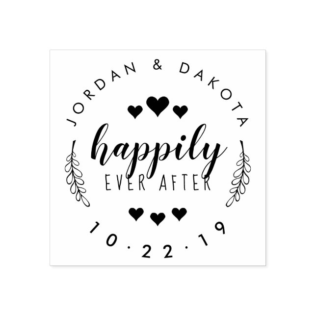 Create Your Own "Happily Ever After" Just Married Rubber Stamp (Imprint)