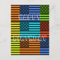 Create Your Own Happy Birthday Funny USA Flag