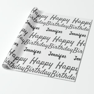 Create Your Own Happy Birthday Name Wrapping Paper