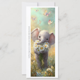 Create Your Own Happy Daisy Elephant Bookmark Card