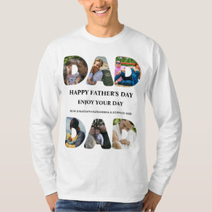 Create your own Happy fathers day 6 photo collage T-Shirt