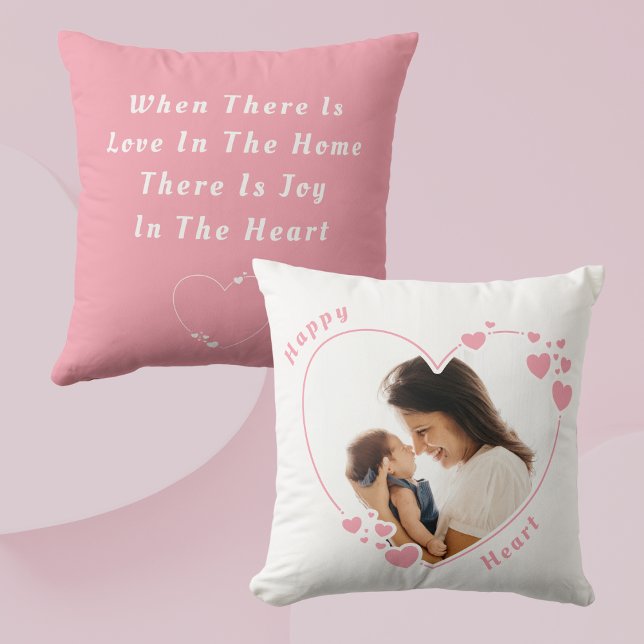 Create your own Happy Heart Throw Pillow (Creator Uploaded)