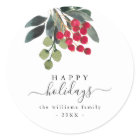 Create Your Own Happy Holiday Script Round Sticker