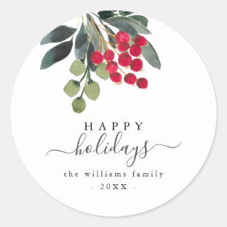 Create Your Own Happy Holiday Script Round Sticker