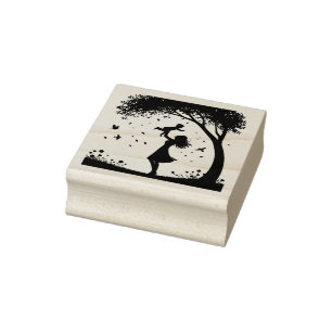 Create Your Own Happy Mother Child Nature Floral Rubber Stamp