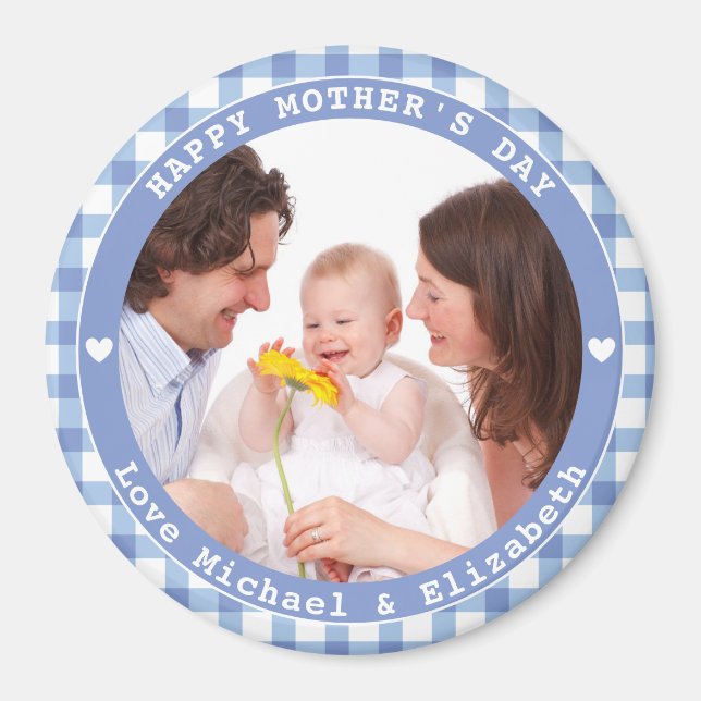 Create Your Own Happy Mother's Day Family Photo Magnet (Front)