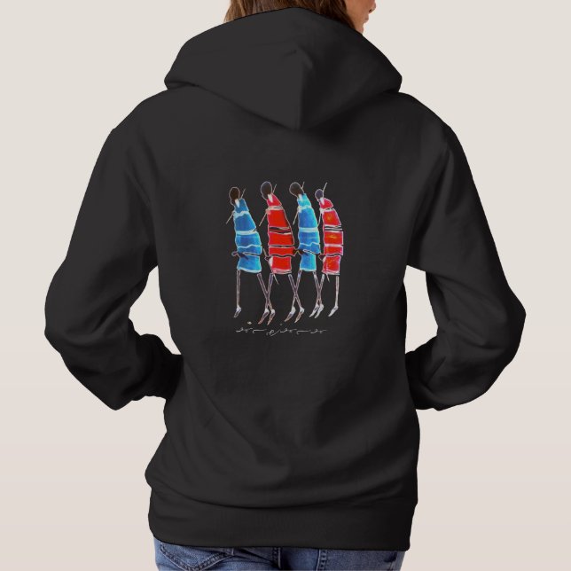 create your own: Happy People Maasai Warriors Walk Hoodie (Back)