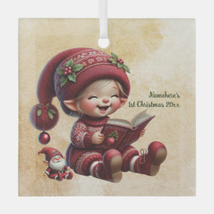 Create Your Own Happy Tale Vintage Christmas Gnome Glass Tree Decoration