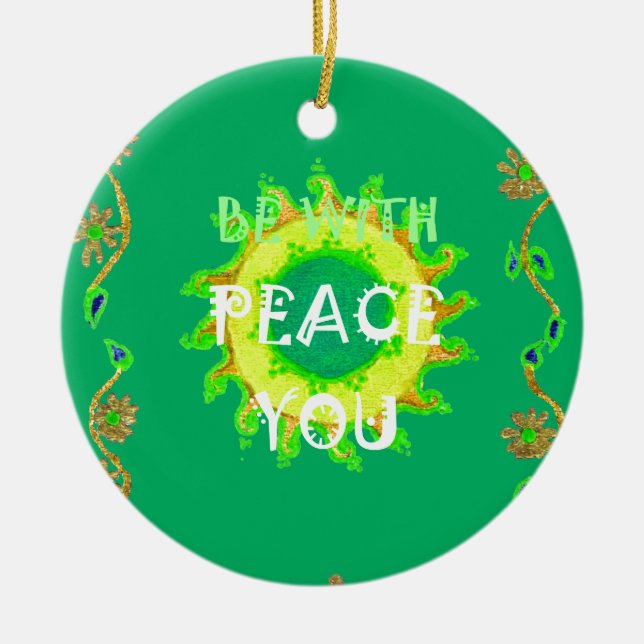 Create Your Own Have a Nice Day Peace Be With You Christmas Tree Decoration (Front)