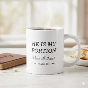 Create Your Own He Is My Portion Christian Large Coffee Mug