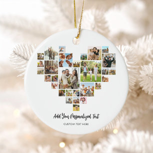 Create Your Own Heart Shaped Photo Collage Ceramic Tree Decoration