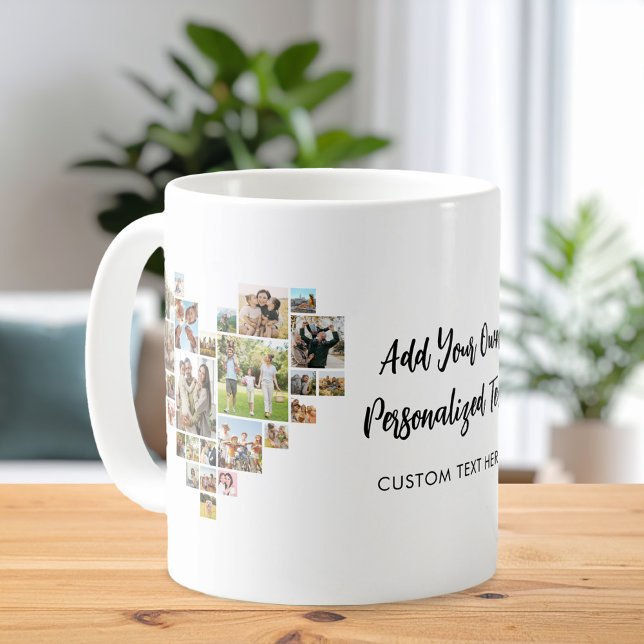 Create Your Own Heart Shaped Photo Collage Coffee Mug (Creator Uploaded)