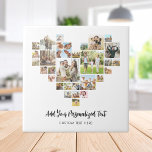 Create Your Own Heart Shaped Photo Collage Tile<br><div class="desc">Create your own heart shaped photo collage ceramic decorative tile featuring your favourite pictures in a love heart shape photo grid. Add your personalised text in modern minimalist typography.</div>