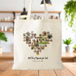 Create Your Own Heart Shaped Photo Collage Tote Bag<br><div class="desc">Create your own heart shaped photo collage tote bag featuring your favourite pictures in a love heart shape photo grid. Add your personalised text in modern minimalist typography.</div>