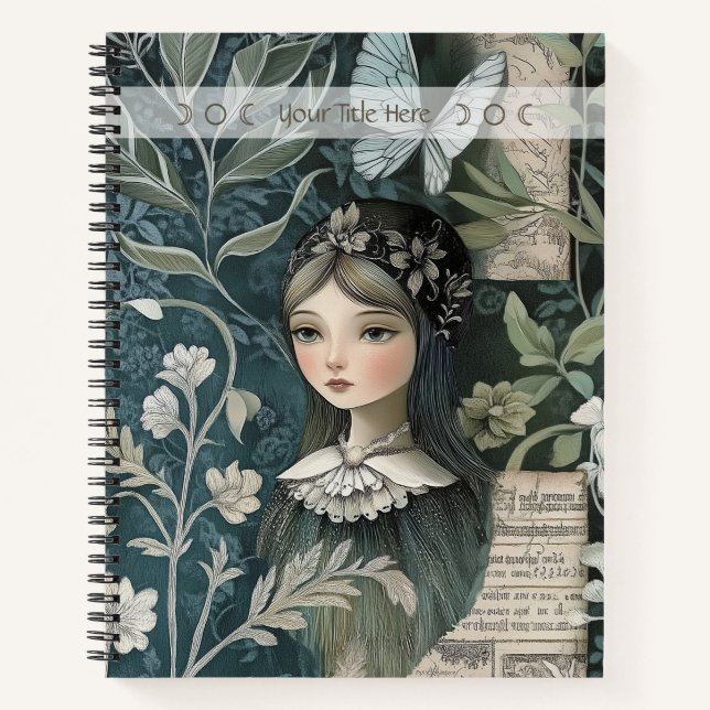 Create Your Own Hedge Witch Butterfly Botanical Notebook (Front)