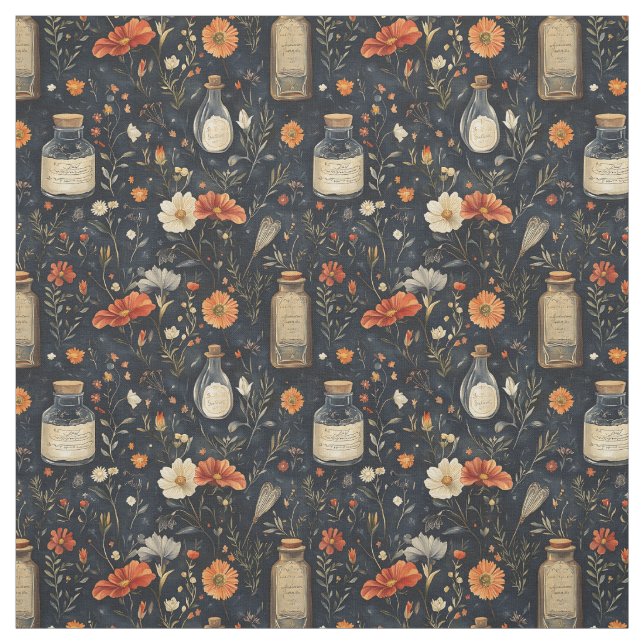 Create Your Own Hedge Witch Wildflower Apothecary Fabric (Swatch)