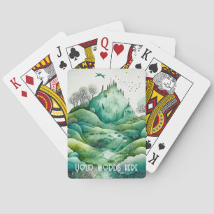 Create Your Own Hilly Green Landscape Playing Cards
