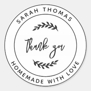 Create Your Own Homemade with Love Thank You Class Classic Round Sticker
