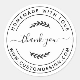 Create Your Own Homemade with Love Thank You Class Classic Round Sticker